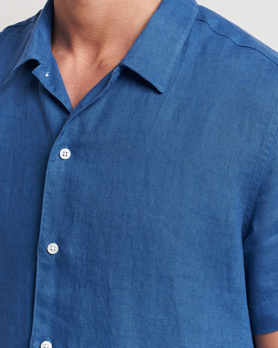 Herre | Skjorter | Samsøe Samsøe | Saavan Linen Short Sleeve Shirt Déja Vu Blue