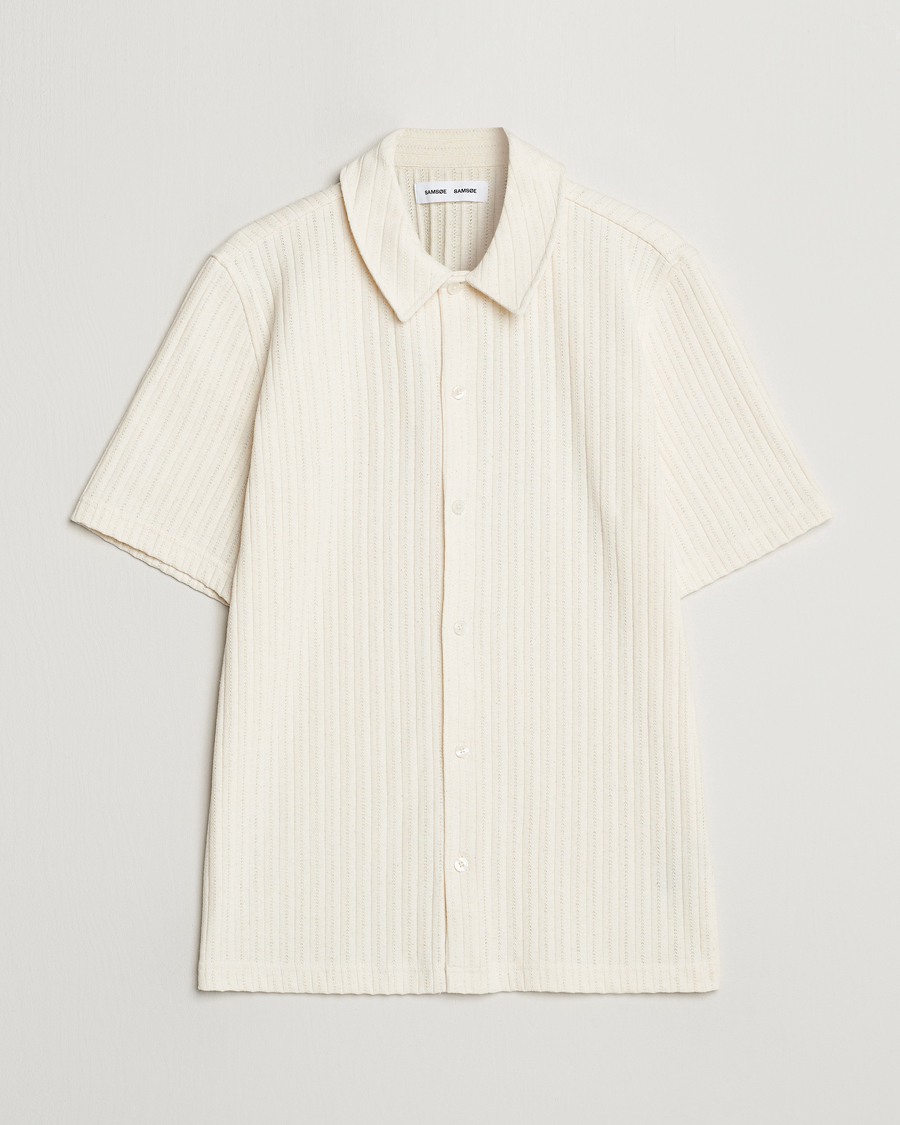 Herre | Skjorter | Samsøe Samsøe | Sakvistbro Structured Short Sleeve Shirt Clear Cream
