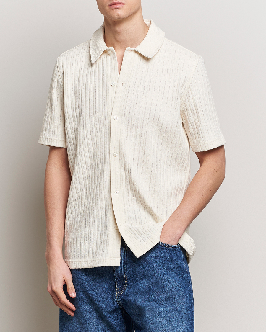 Herre | Kortermede skjorter | Samsøe Samsøe | Sakvistbro Structured Short Sleeve Shirt Clear Cream