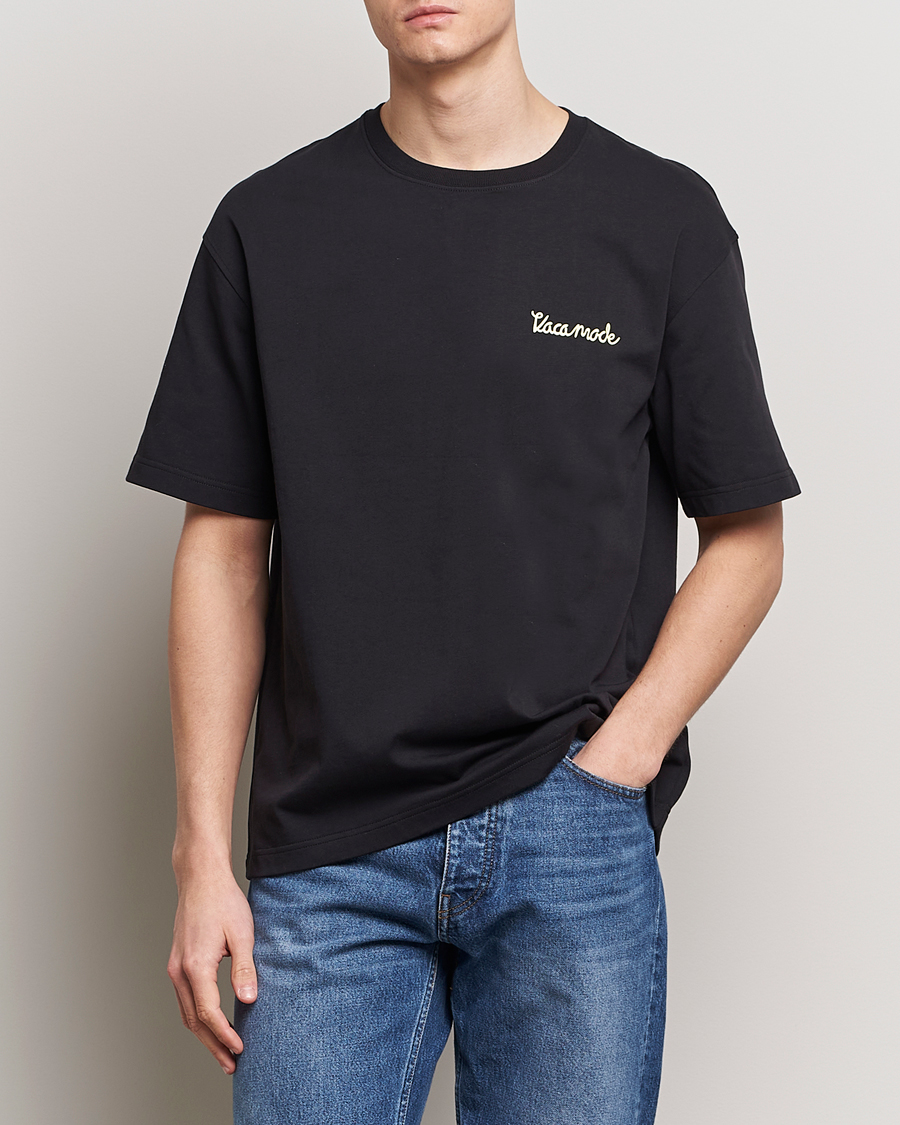 Herre | Svarte t-skjorter | Samsøe Samsøe | Savaca Printed Crew Neck T-Shirt Black