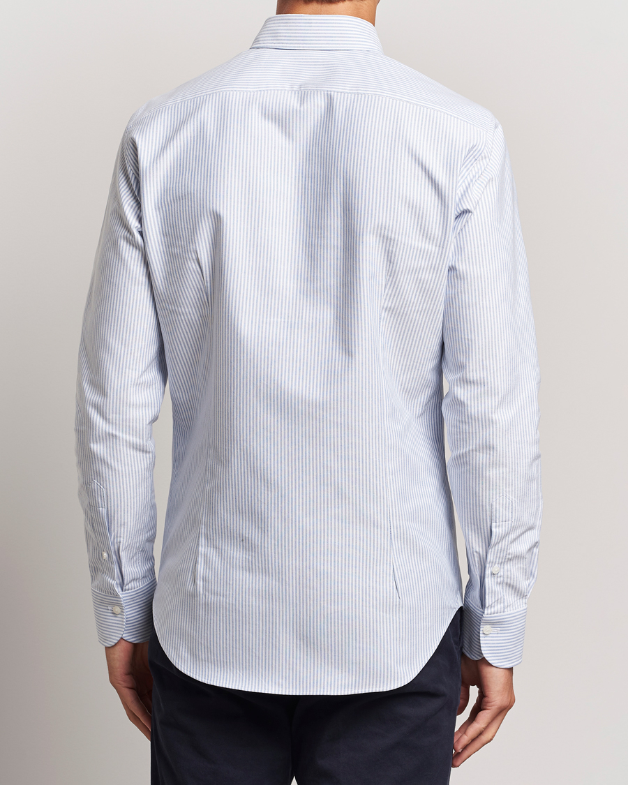 Herre | Skjorter | Grigio | Oxford Button Down Shirt Light Blue Stripe