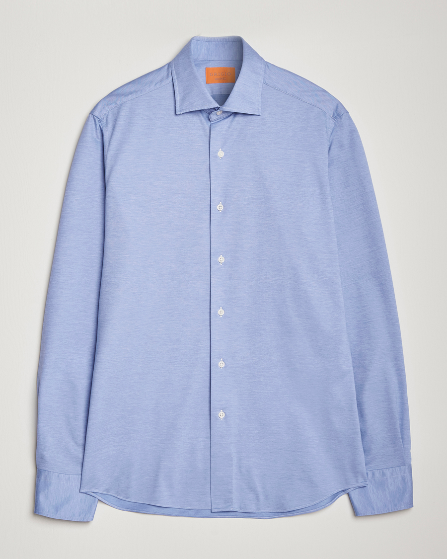 Herre | Skjorter | Grigio | Cotton Jersey Shirt Light Blue