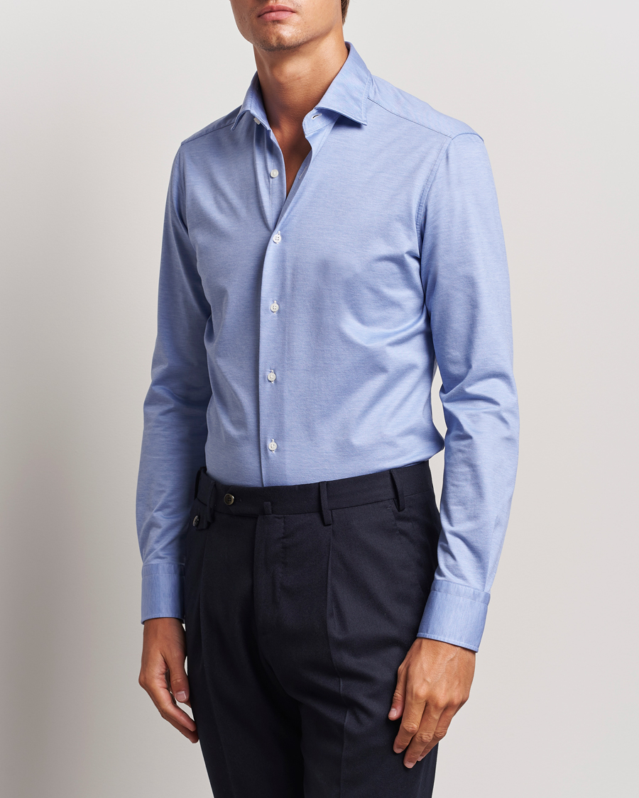 Herre | Skjorter | Grigio | Cotton Jersey Shirt Light Blue