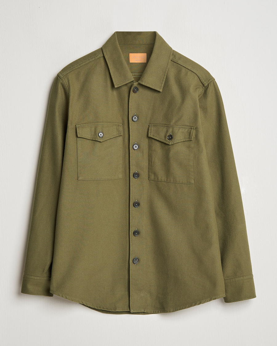 Herre | Skjorter | Grigio | Heavy Twill Overshirt Military