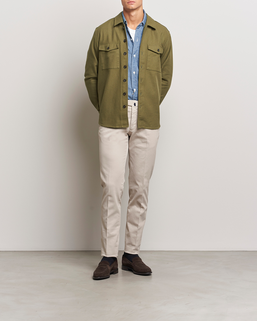 Herre | Skjorter | Grigio | Heavy Twill Overshirt Military