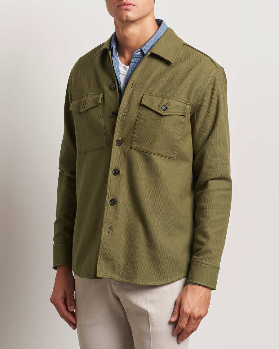 Herre | Skjorter | Grigio | Heavy Twill Overshirt Military