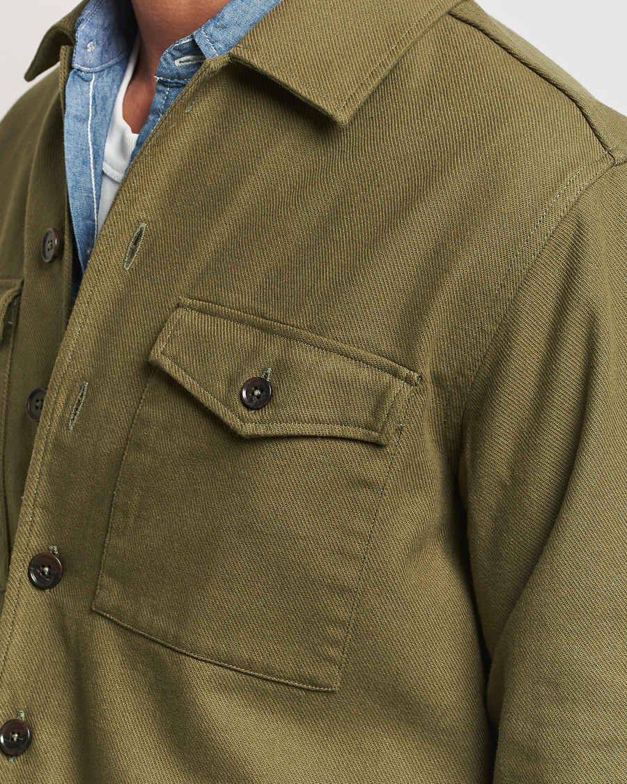 Herre | Skjorter | Grigio | Heavy Twill Overshirt Military