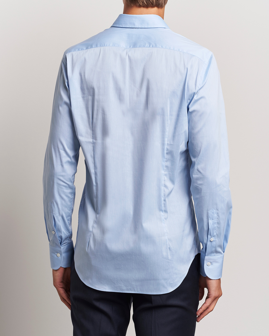 Herre | Skjorter | Grigio | Stretch Popeline Dress Shirt Light Blue