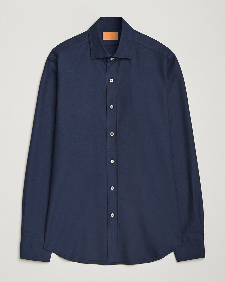 Herre | Skjorter | Grigio | Cotton Twill Shirt Navy