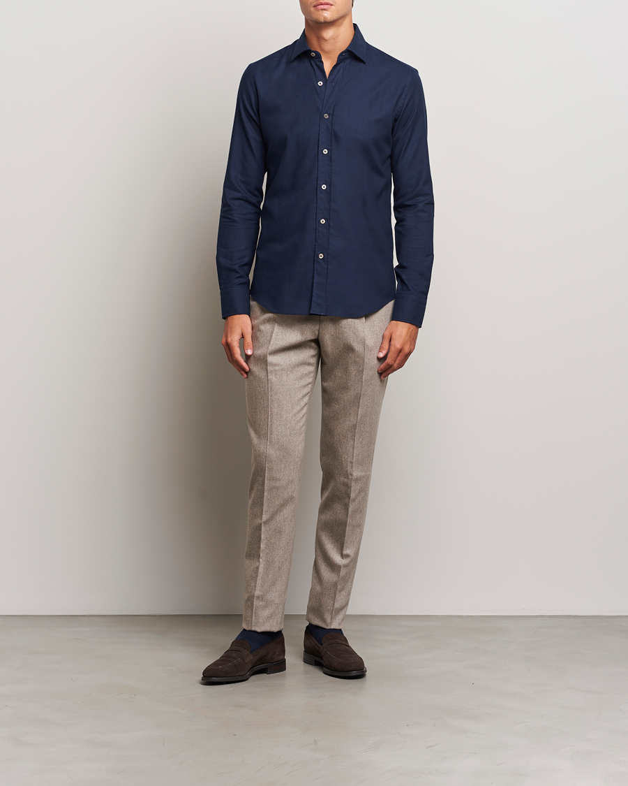 Herre | Skjorter | Grigio | Cotton Twill Shirt Navy