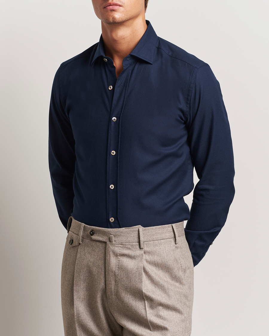 Herre | Skjorter | Grigio | Cotton Twill Shirt Navy