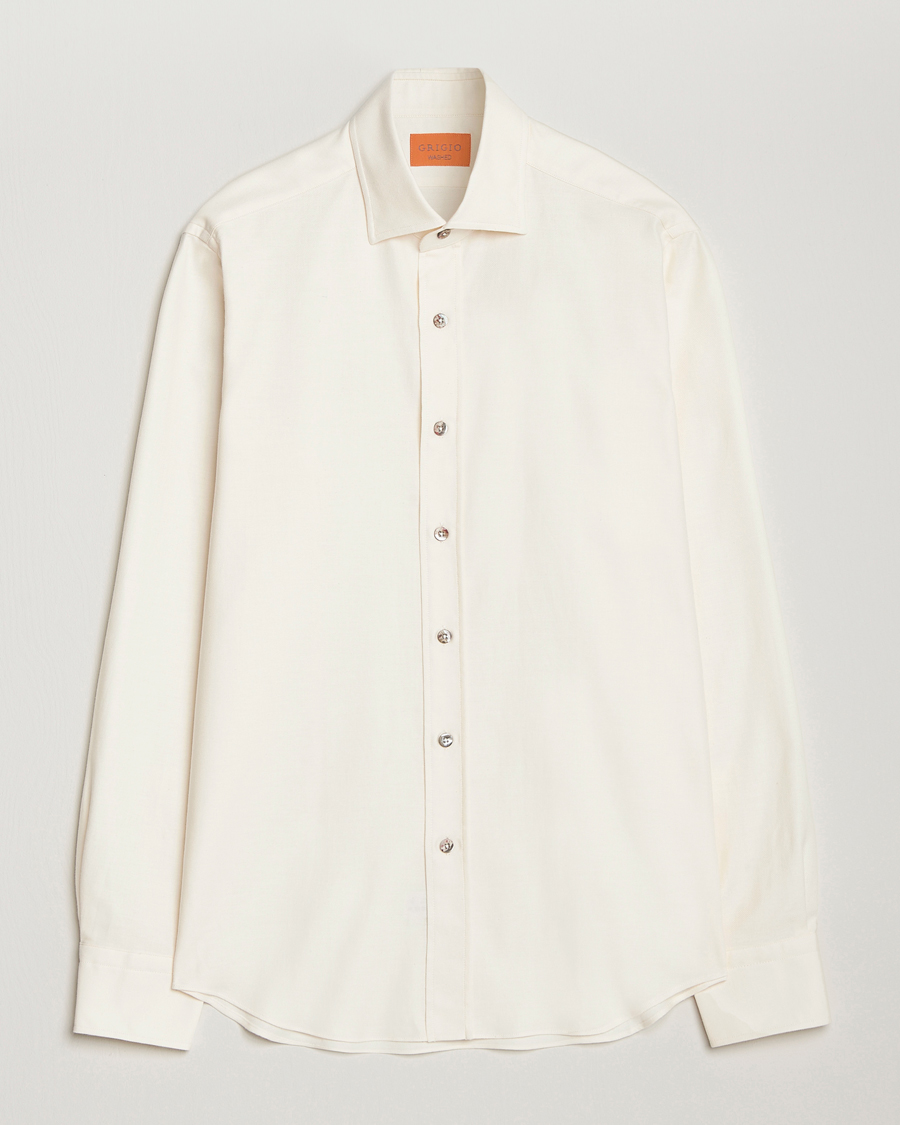 Herre | Skjorter | Grigio | Cotton Twill Shirt Off White