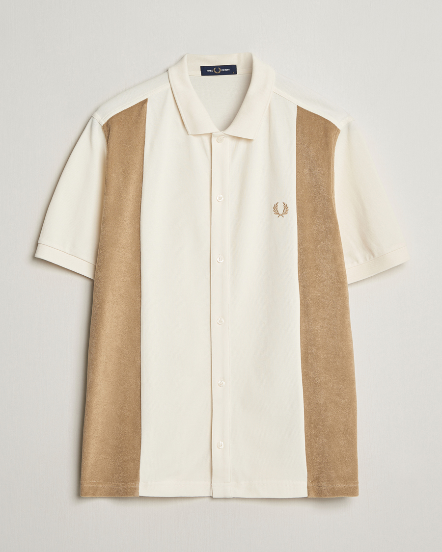 Herre | Nytt i butikken | Fred Perry | Towelling Panel Polo Short Sleeve Shirt Ecru