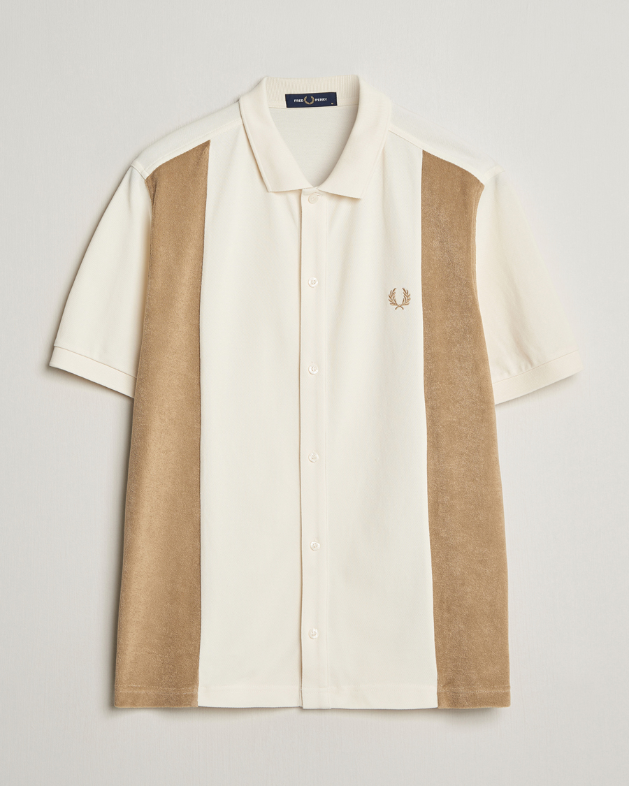 Herre | Skjorter | Fred Perry | Towelling Panel Polo Short Sleeve Shirt Ecru
