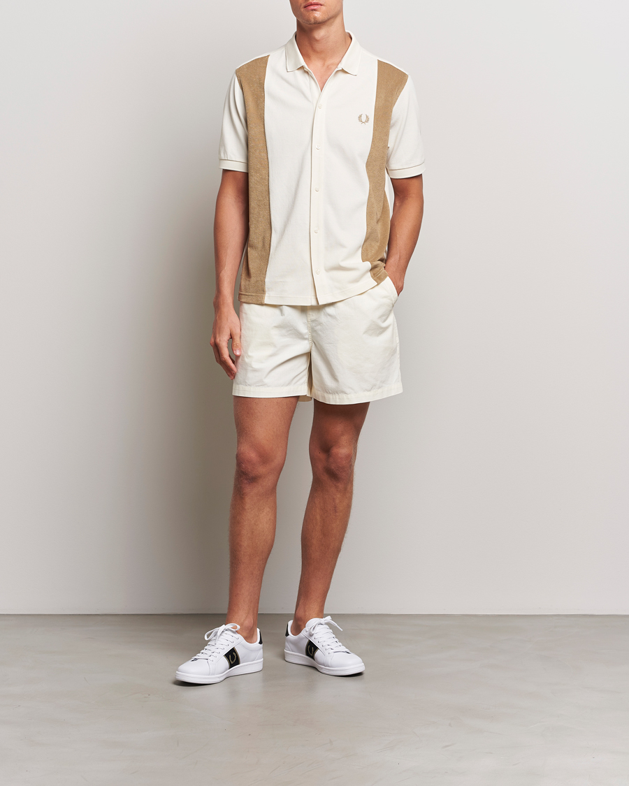 Herre | Skjorter | Fred Perry | Towelling Panel Polo Short Sleeve Shirt Ecru
