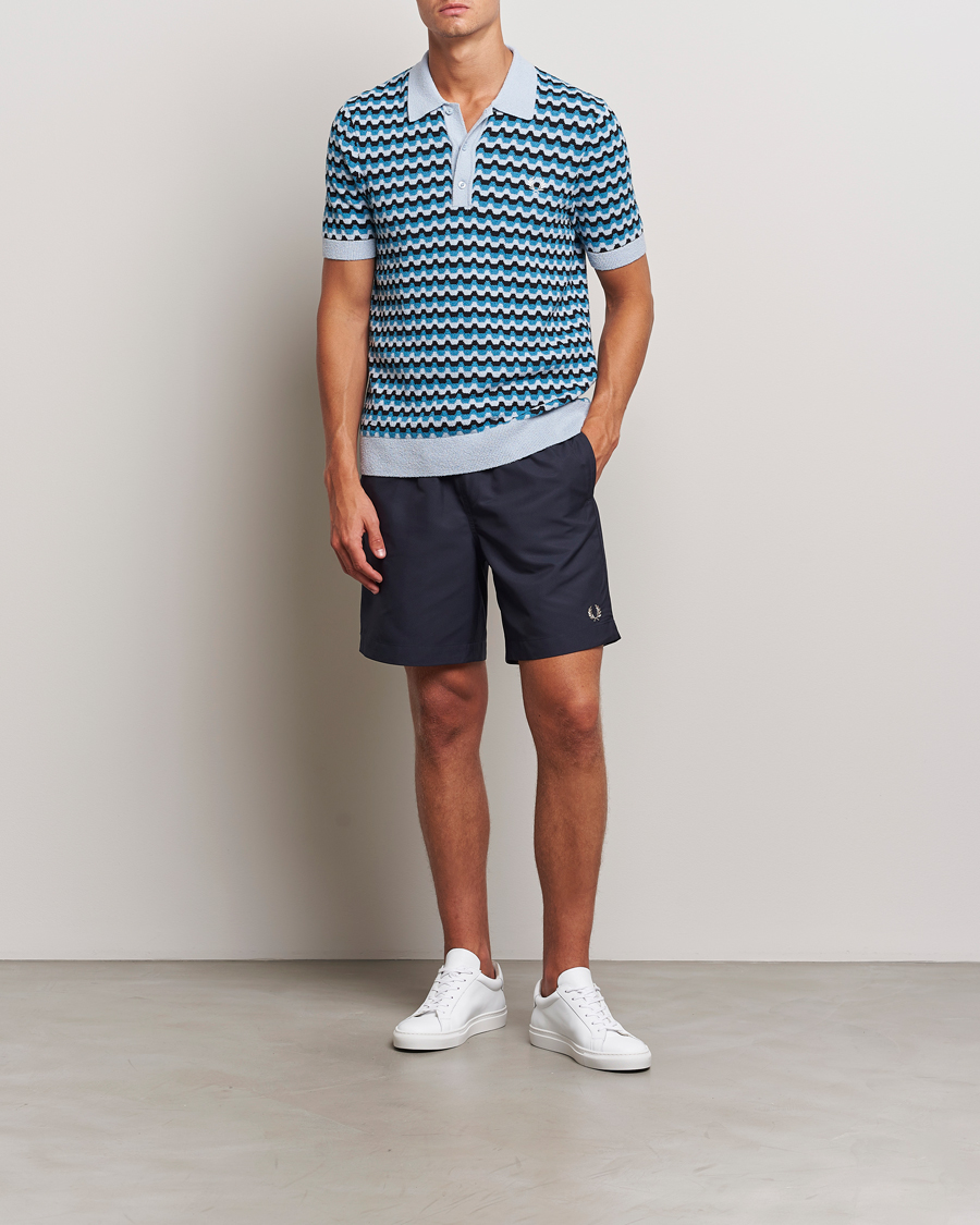 Herre | Pikéer | Fred Perry | Bouclé Jacquard Knitted Polo Light Smoke