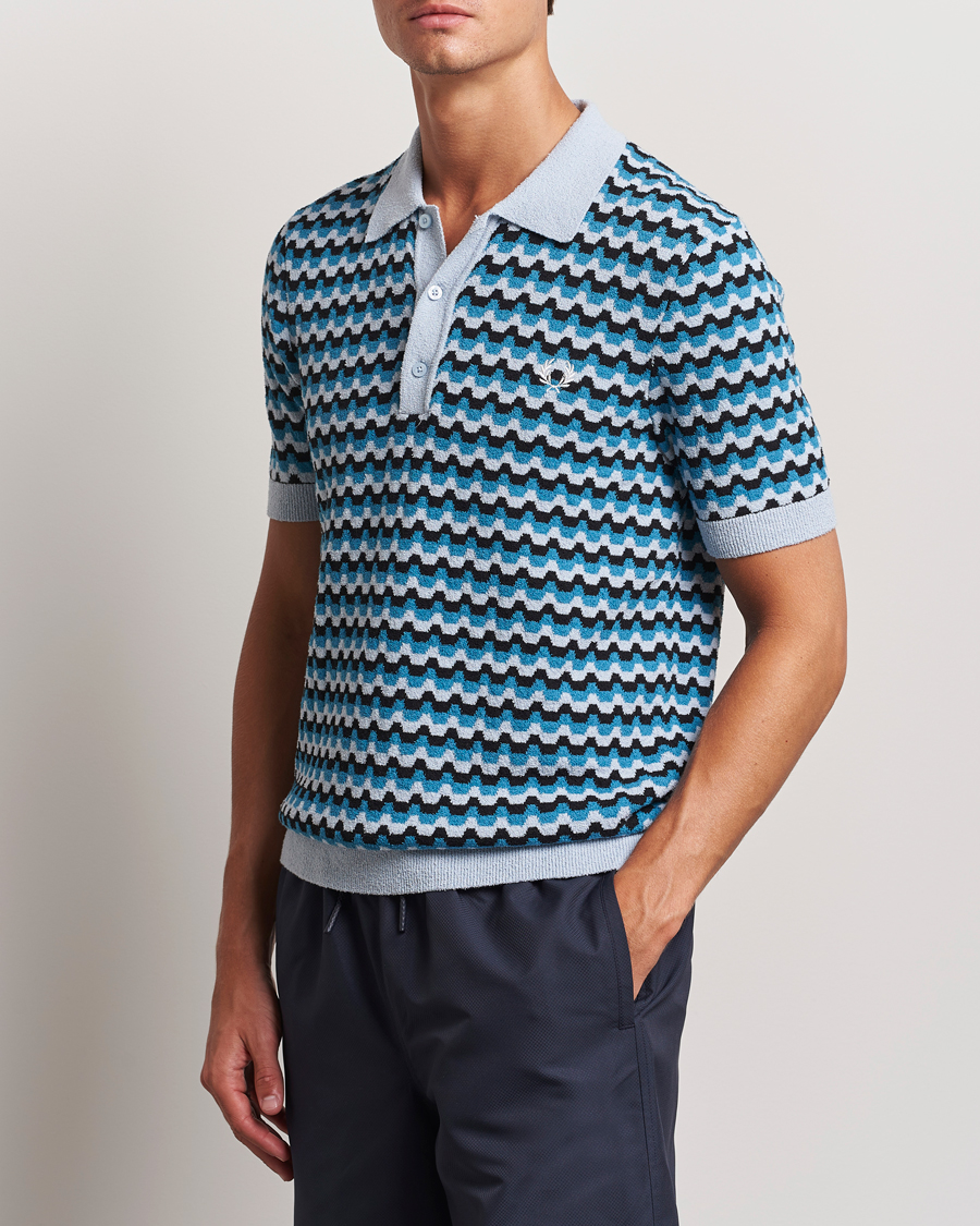 Herre | Pikéer | Fred Perry | Bouclé Jacquard Knitted Polo Light Smoke
