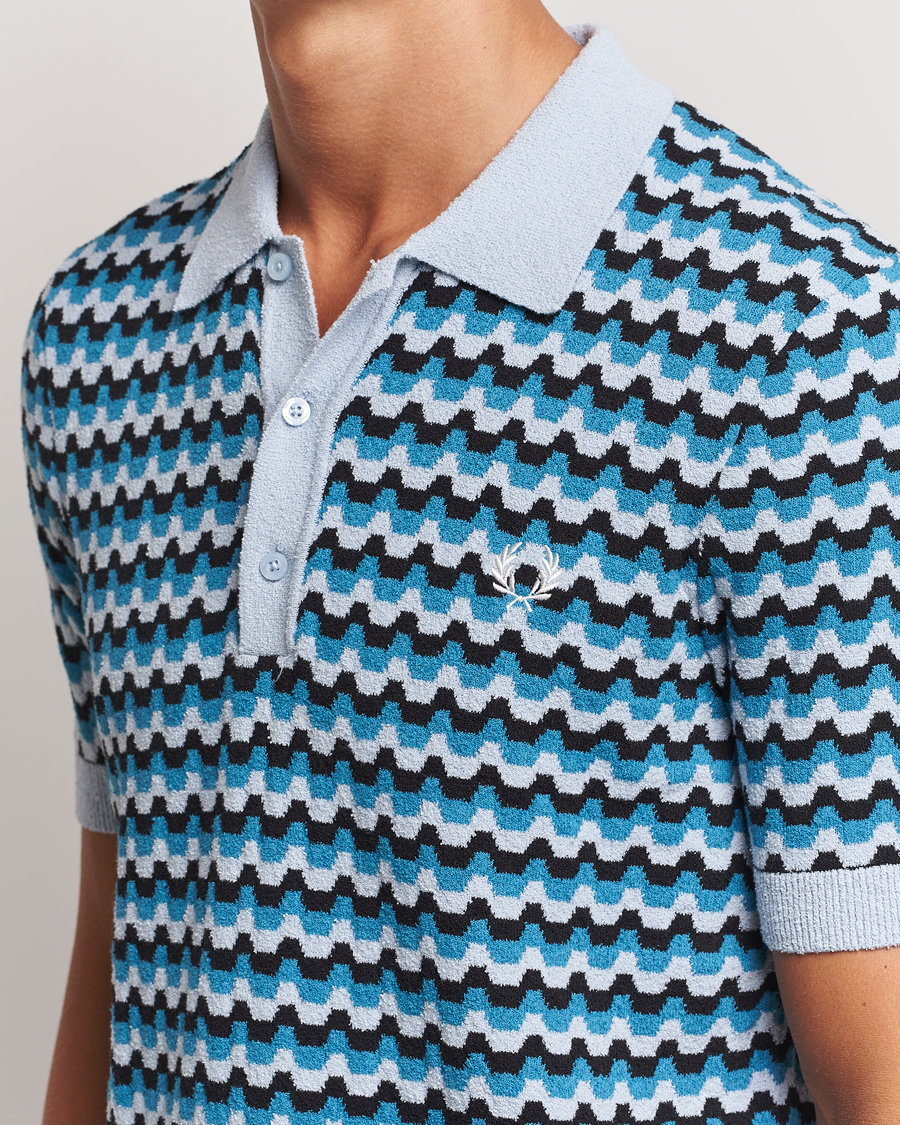 Herre | Pikéer | Fred Perry | Bouclé Jacquard Knitted Polo Light Smoke