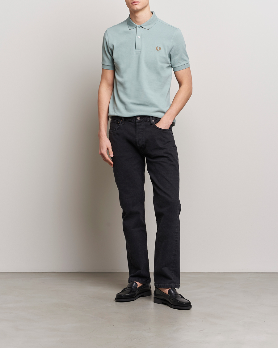 Herre | Pikéer | Fred Perry | Plain Polo Shirt Silver Blue