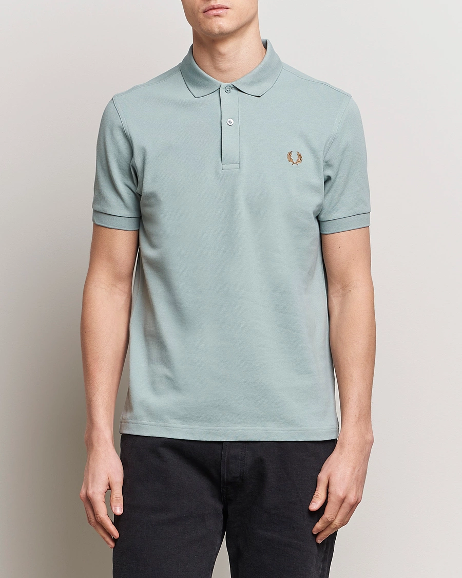 Herre | Pikéer | Fred Perry | Plain Polo Shirt Silver Blue