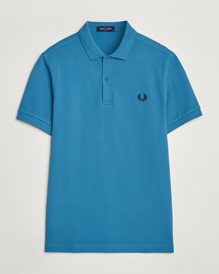 Herre |  | Fred Perry | Plain Polo Shirt Ocean Blue