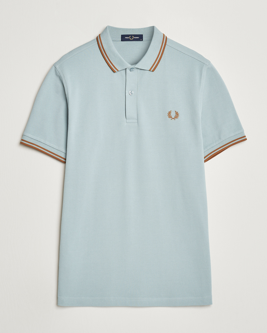 Herre |  | Fred Perry | Twin Tipped Polo Shirt Silver Blue