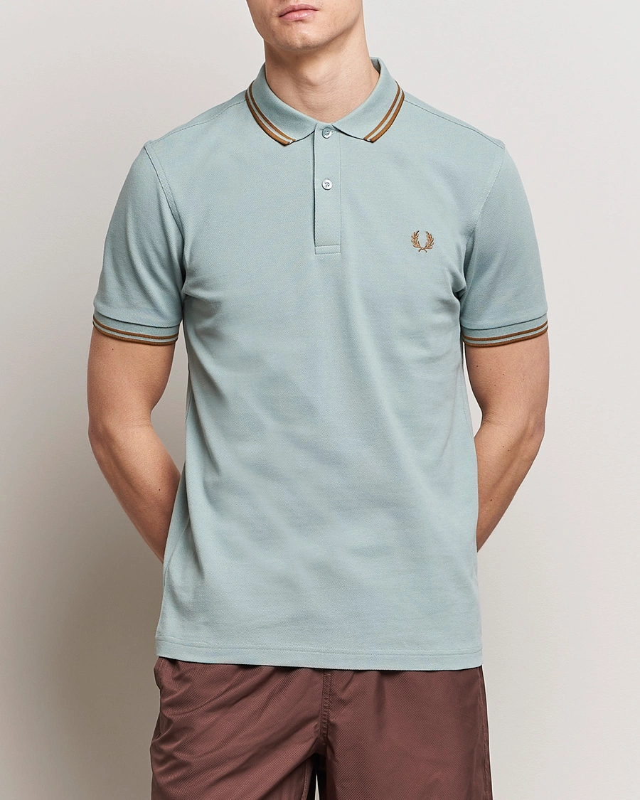 Herre | Klær | Fred Perry | Twin Tipped Polo Shirt Silver Blue