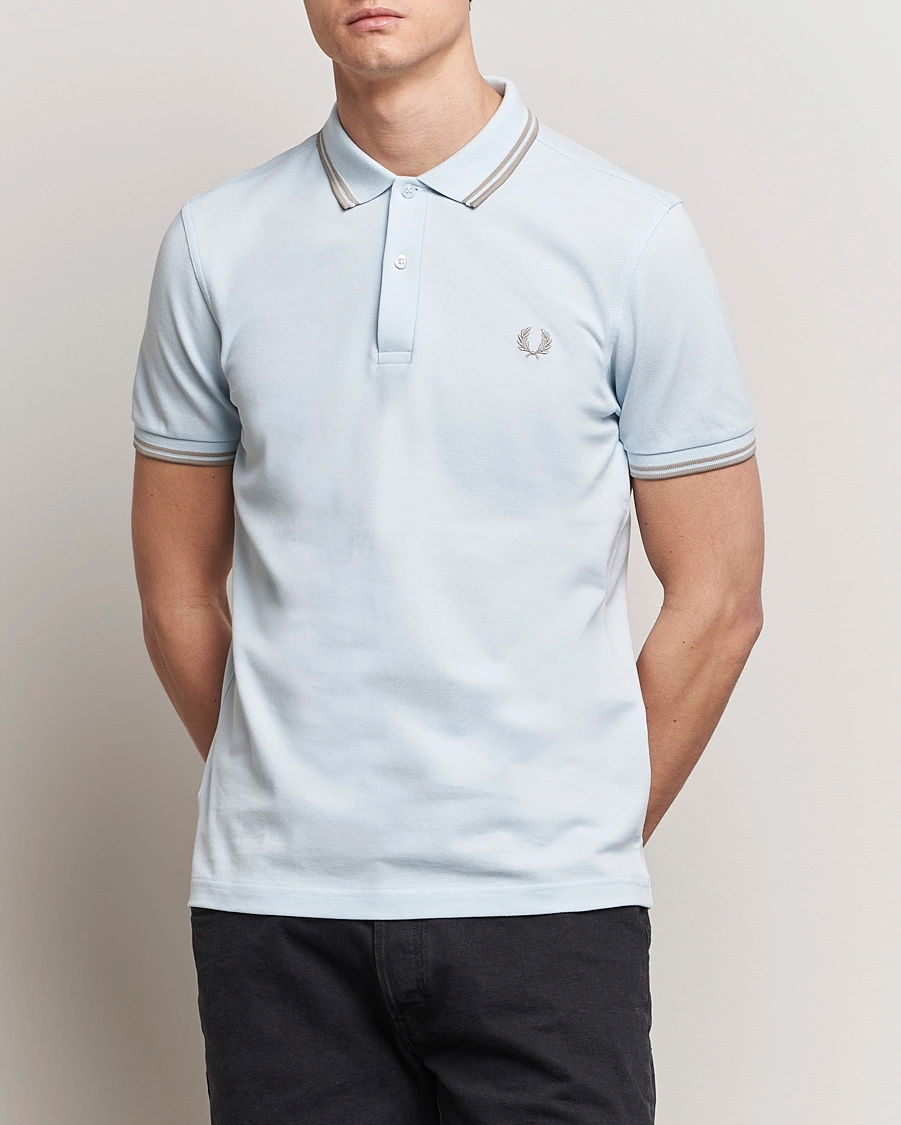 Herre | Kortærmede polotrøjer | Fred Perry | Twin Tipped Polo Shirt Light Ice