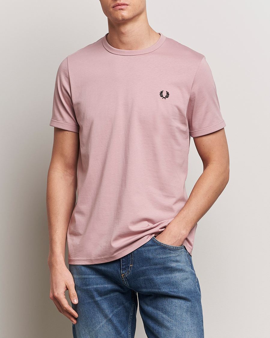 Herre | Kortermede t-shirts | Fred Perry | Ringer T-Shirt Dusty Rose Pink