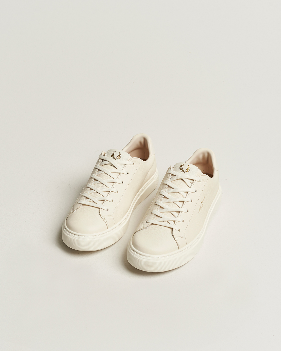 Herre | Fred Perry | Fred Perry | B71 Grained Leather Sneaker Ecru