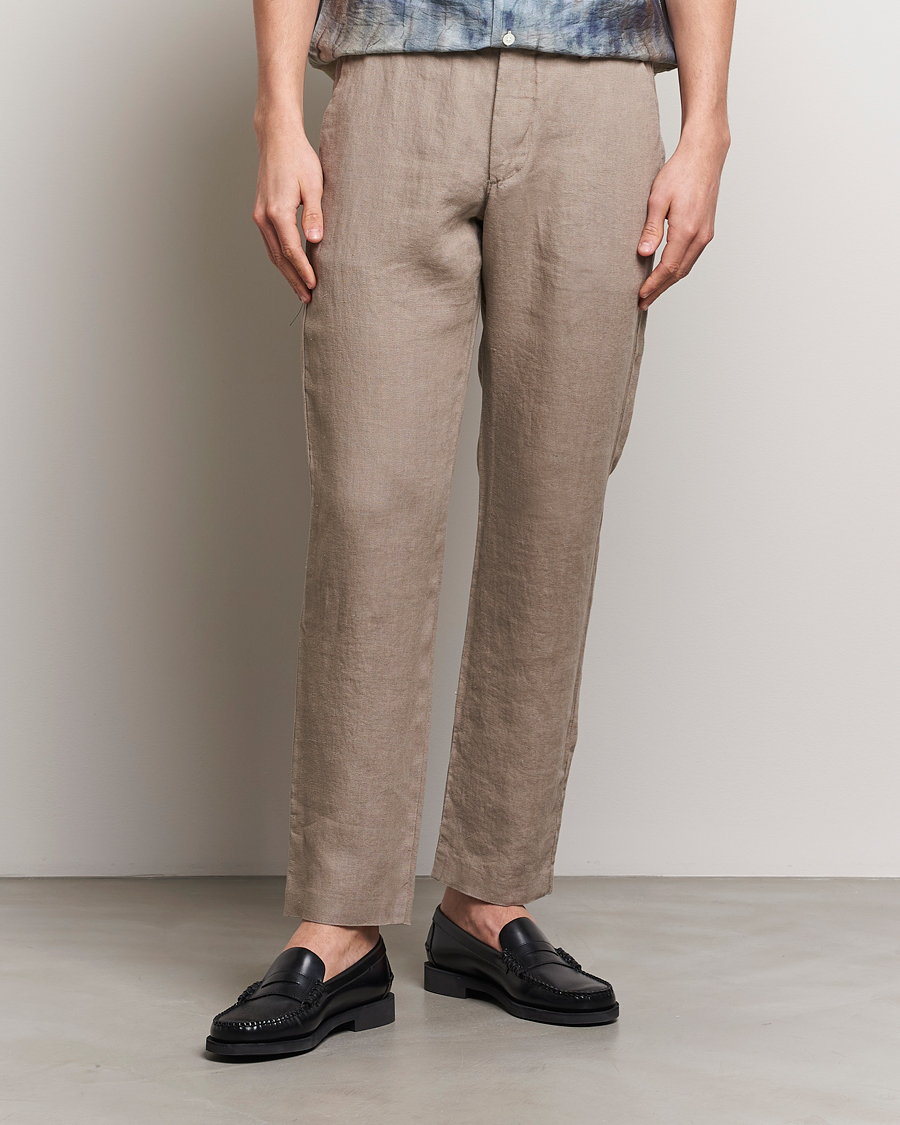 Herre | NN07 | NN07 | Theo Linen Trousers Greige