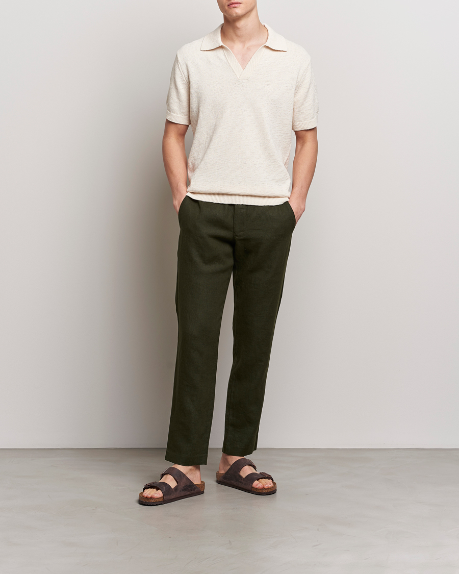 Herre | Bukser | NN07 | Theo Linen Trousers Rosin Green