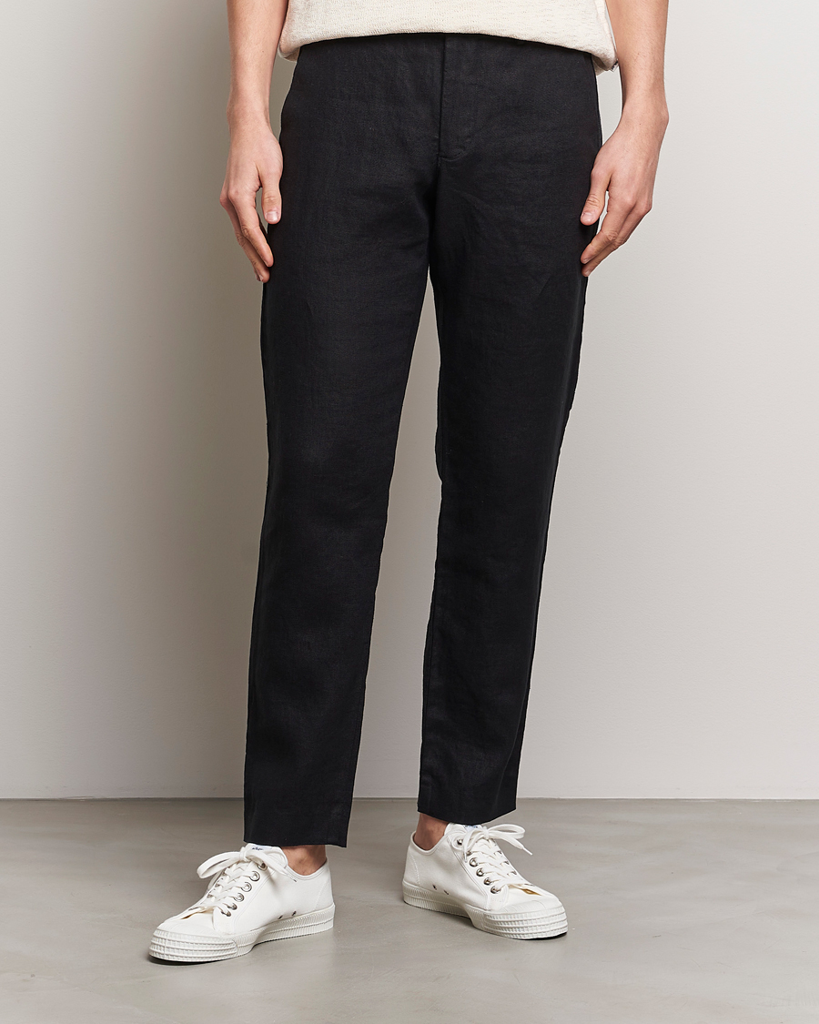 Herre | Plagg i lin | NN07 | Theo Linen Trousers Black