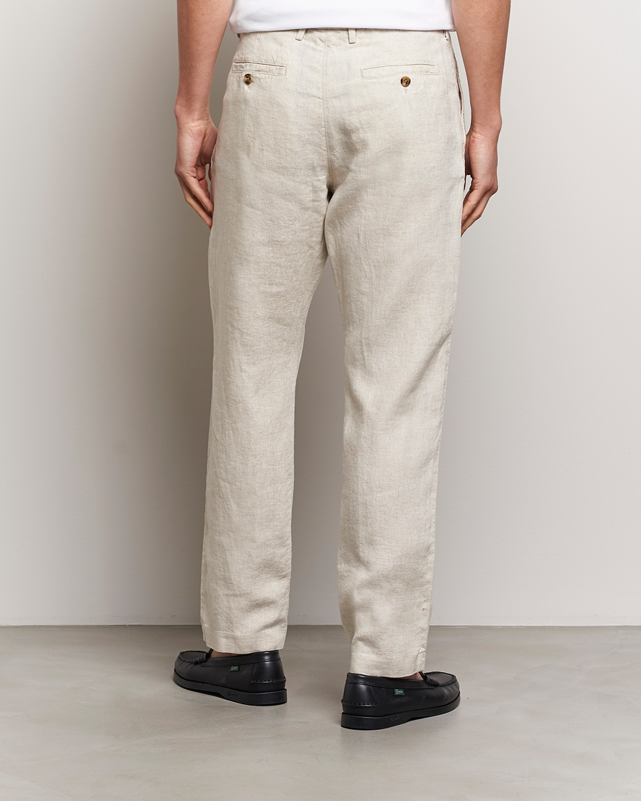 Herre | Bukser | NN07 | Bill Pleated Linen Trousers Oat