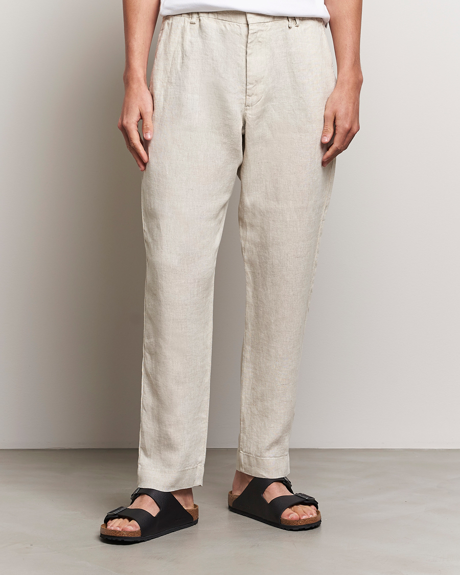 Men | Clothing | NN07 | Billie Linen Drawstring Trousers Oat