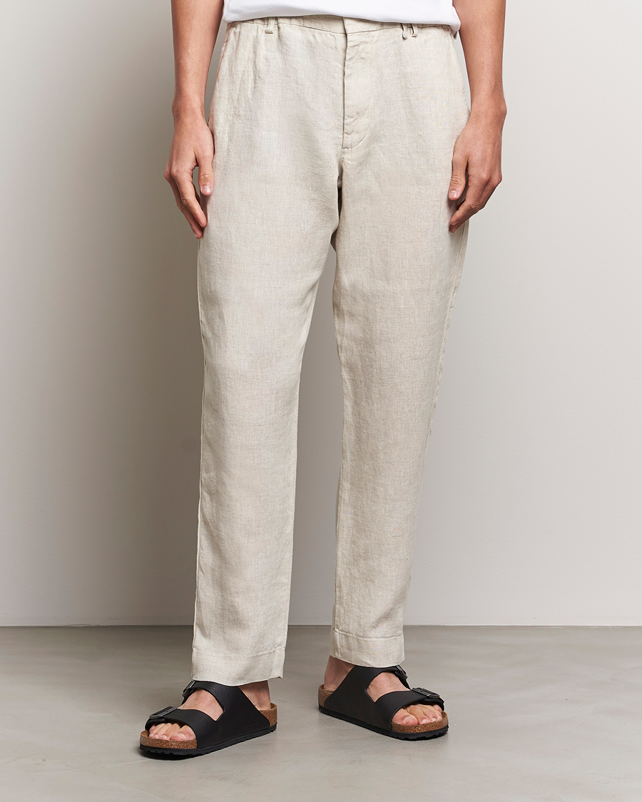 Herre | Nytt i butikken | NN07 | Billie Linen Drawstring Trousers Oat