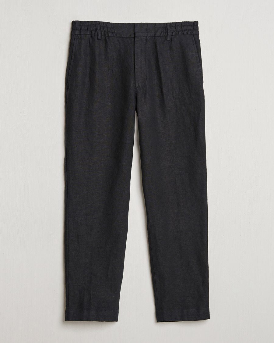 Herre | Bukser | NN07 | Billie Linen Drawstring Trousers Black
