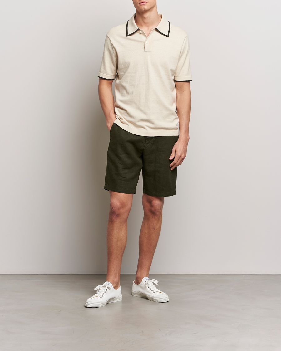Herre | Shorts | NN07 | Seb Linen Drawstring Shorts Rosin Green