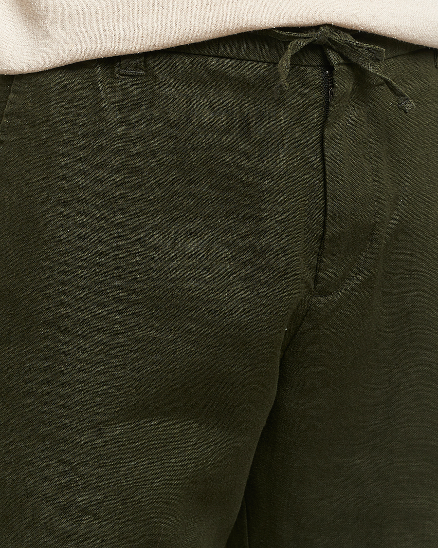 Herre | Shorts | NN07 | Seb Linen Drawstring Shorts Rosin Green