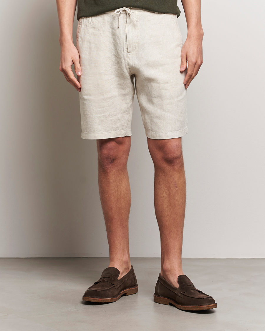 Herre |  | NN07 | Seb Linen Drawstring Shorts Oat