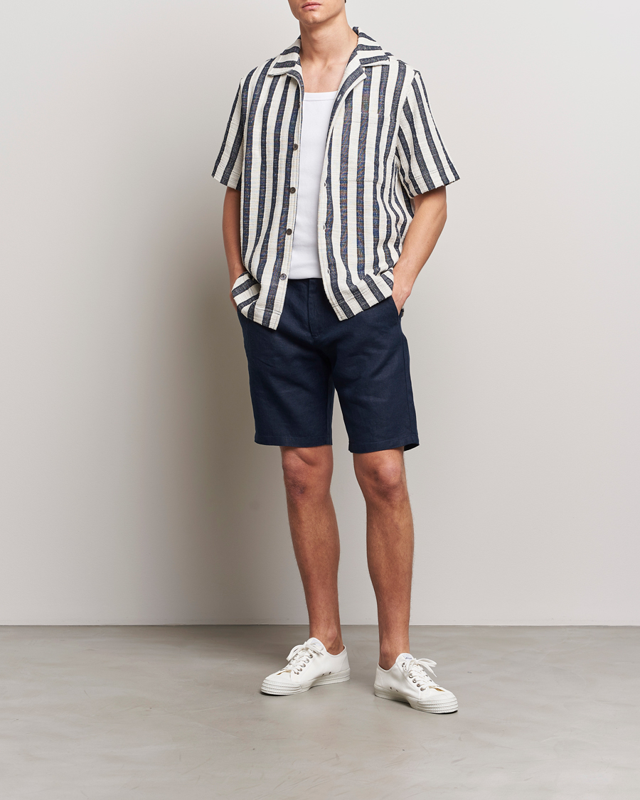 Herre | Shorts | NN07 | Crown Linen Shorts Navy Blue