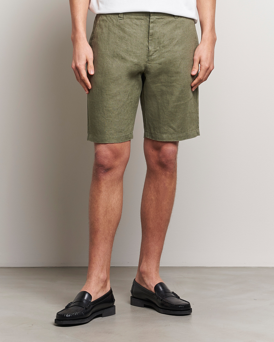 Herre | Linshorts | NN07 | Crown Linen Shorts Lichten Green