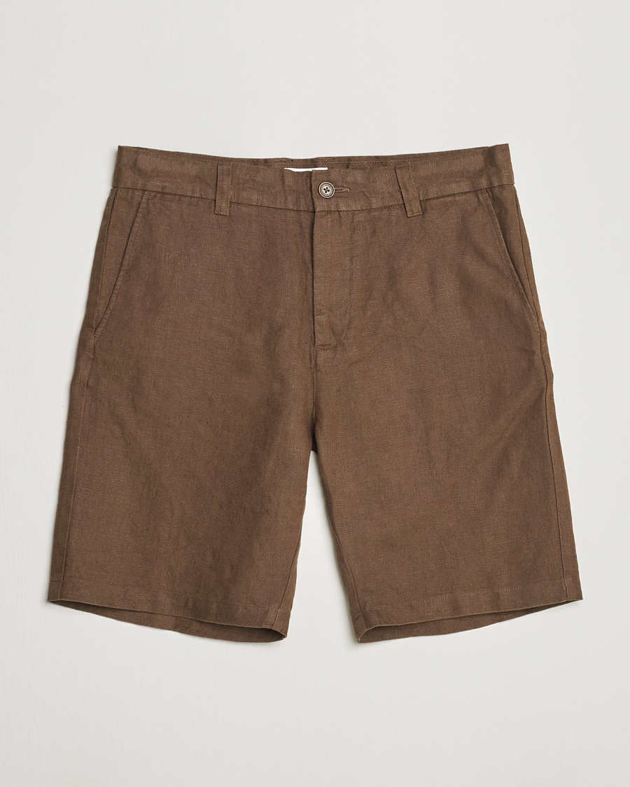 Herre | Shorts | NN07 | Crown Linen Shorts Cocoa Brown