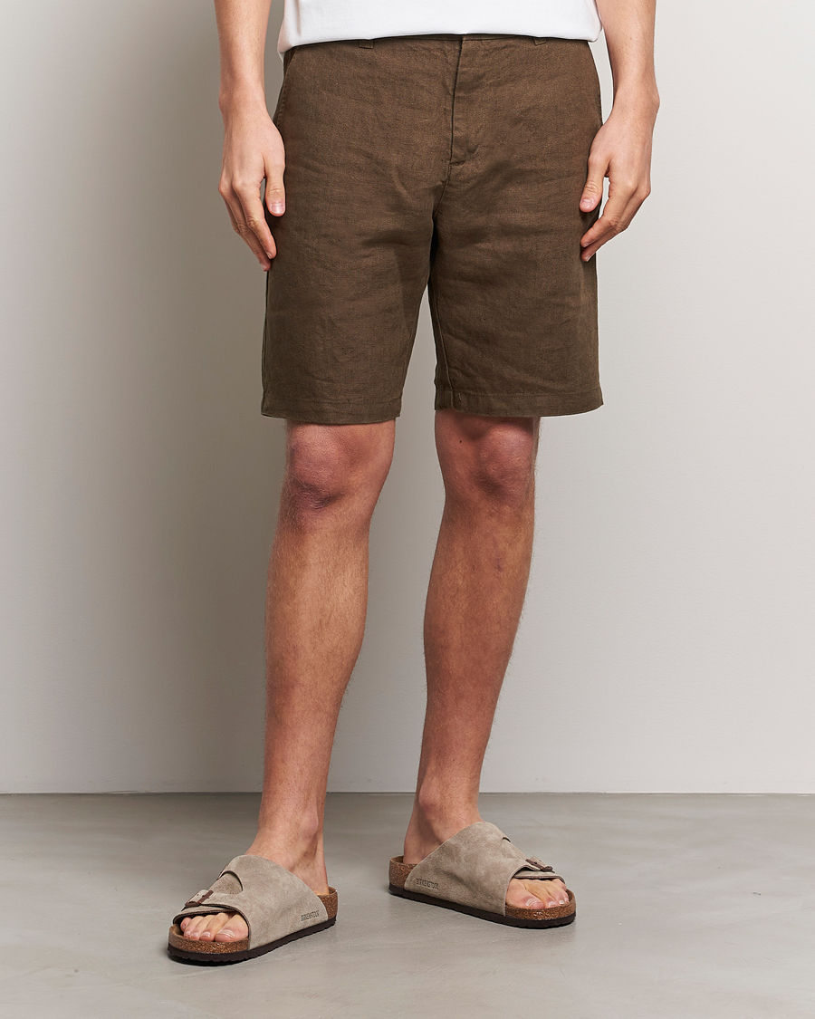 Herre | Avdelinger | NN07 | Crown Linen Shorts Cocoa Brown