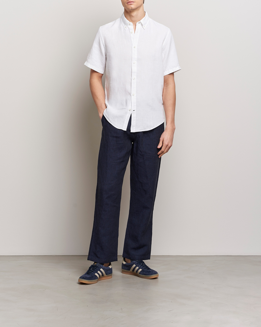 Herre | Skjorter | NN07 | Arne Linen Short Sleeve Shirt White