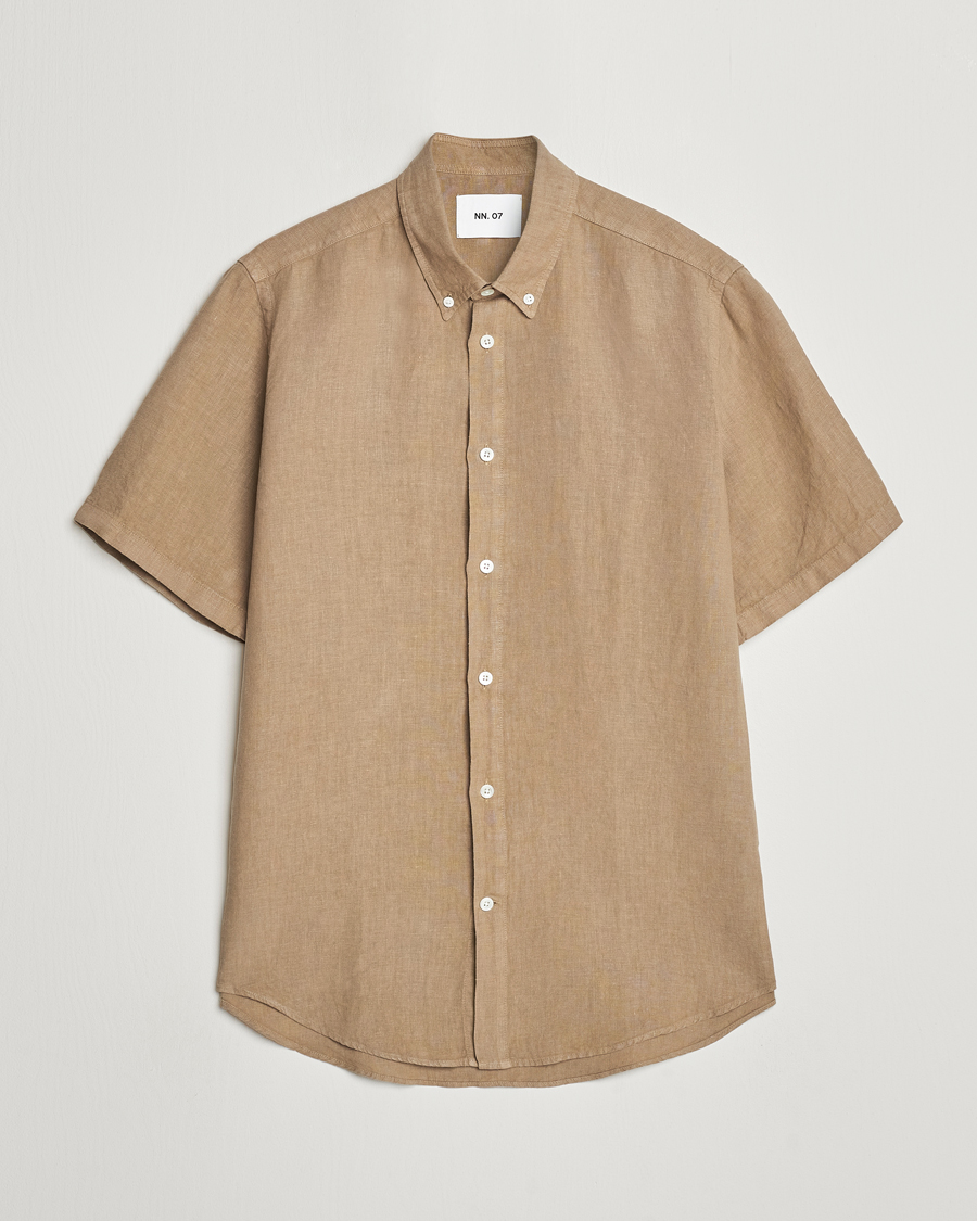 Herre | Skjorter | NN07 | Arne Linen Short Sleeve Shirt Greige