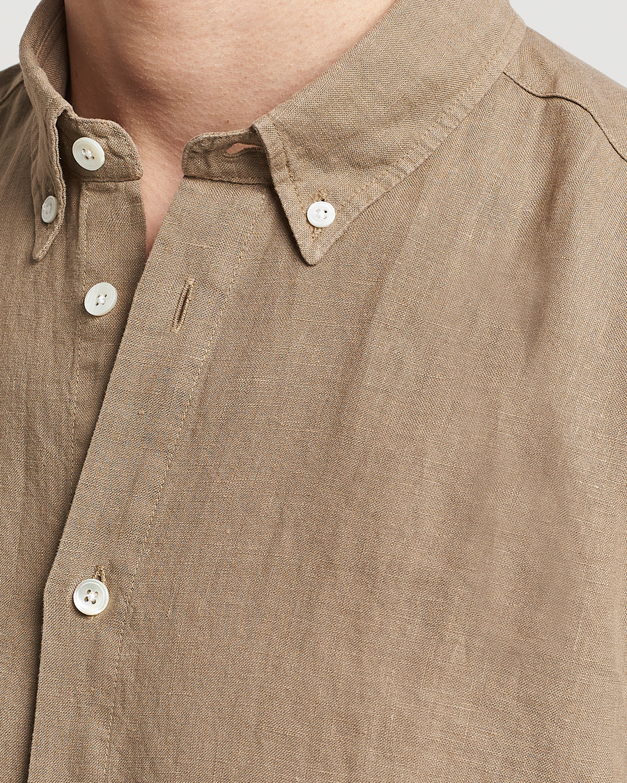 Herre | Skjorter | NN07 | Arne Linen Short Sleeve Shirt Greige