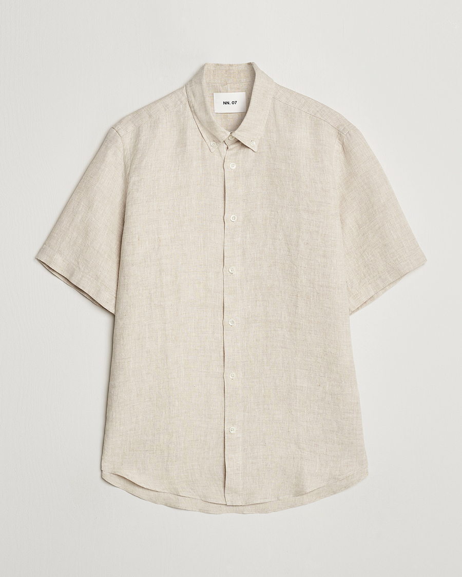 Herre |  | NN07 | Arne Linen Short Sleeve Shirt Oat