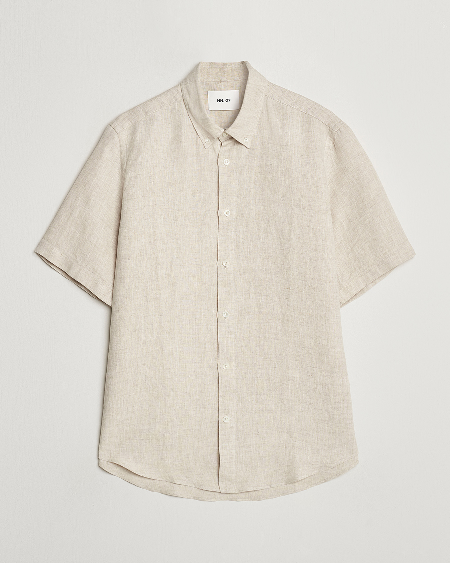 Herre | Skjorter | NN07 | Arne Linen Short Sleeve Shirt Oat