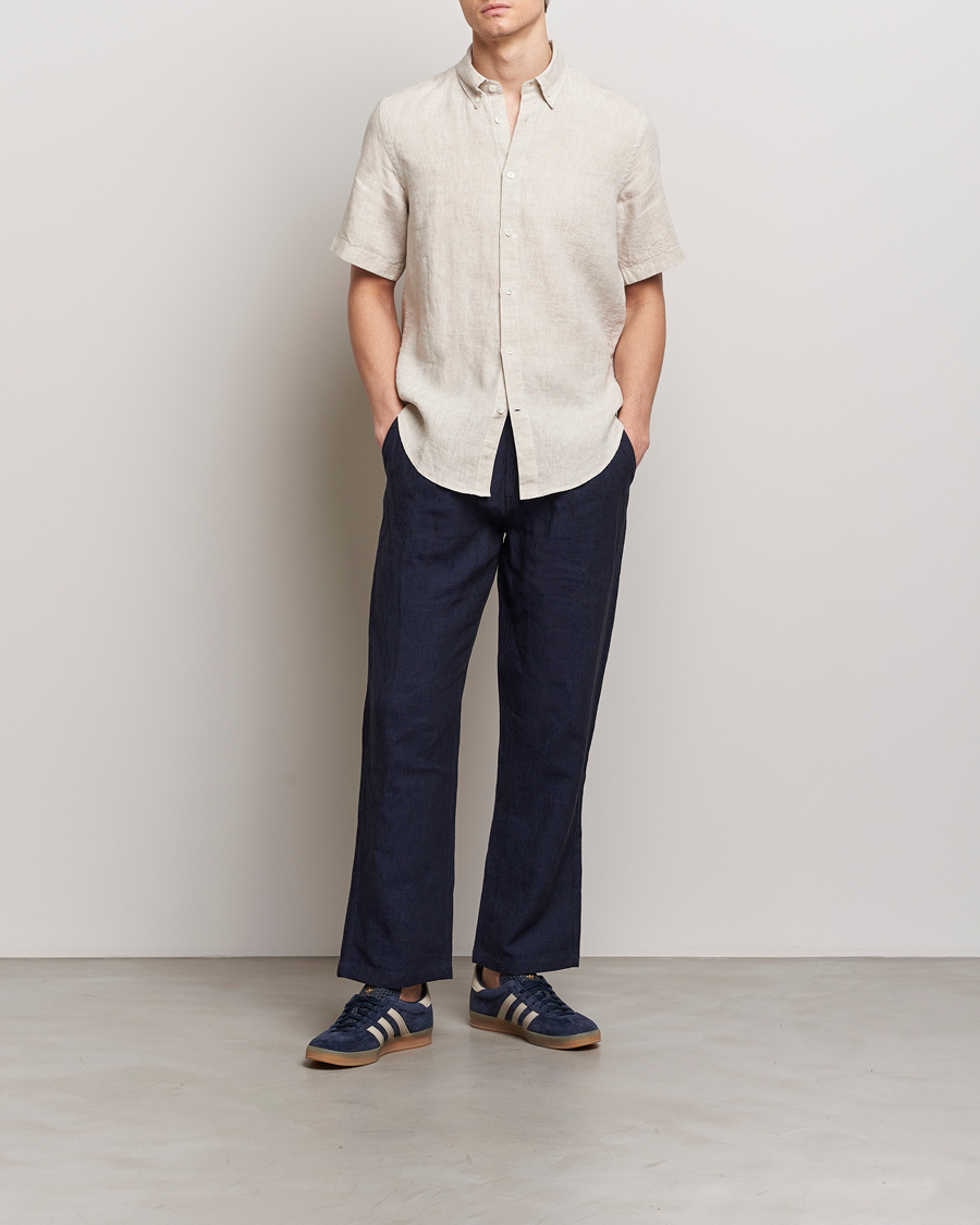 Herre | Skjorter | NN07 | Arne Linen Short Sleeve Shirt Oat